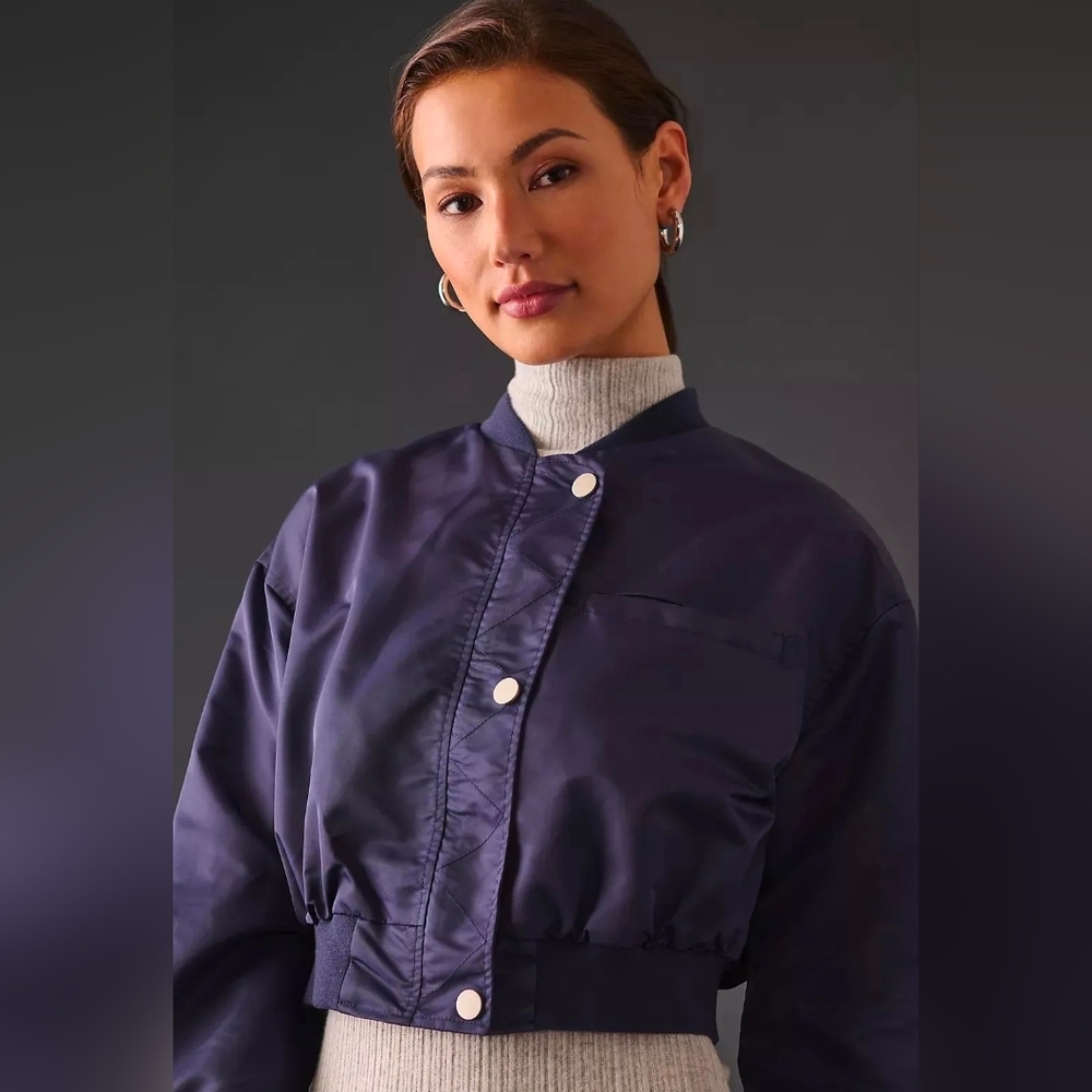 Anthropologie Pilcro Cropped Bomber Jacket MSRP $158 Size Small